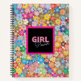Girl-Power | Pink Girly Beautiful Wildblume Frauen Notizblock