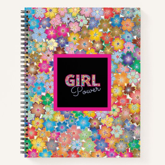 Girl-Power | Pink Girly Beautiful Wildblume Frauen Notizblock (Vorderseite)