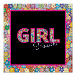 Girl-Power | Pink Girly Beautiful Wildblume Frauen Poster