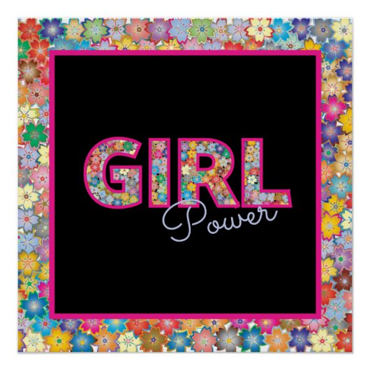 Girl-Power | Pink Girly Beautiful Wildblume Frauen Poster (Vorderseite)
