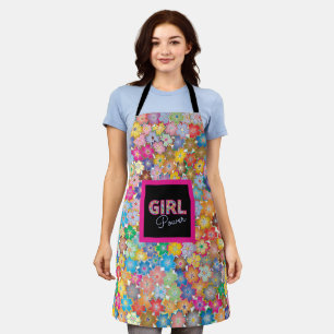 Girl-Power   Pink Girly Beautiful Wildblume Frauen Schürze