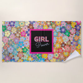 Girl-Power | Pink Girly Beautiful Wildblume Frauen Strandtuch