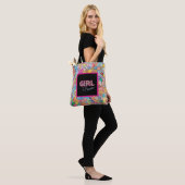 Girl-Power | Pink Girly Beautiful Wildblume Frauen Tasche (Am Model)