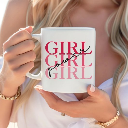 Girl-Power | Pink Modern Feminist Kaffeetasse