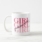 Girl-Power | Pink Modern Feminist Kaffeetasse (Links)