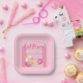 Girl-Power pink Pappteller (Party)