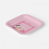 Girl-Power pink Pappteller (Gewinkelt)