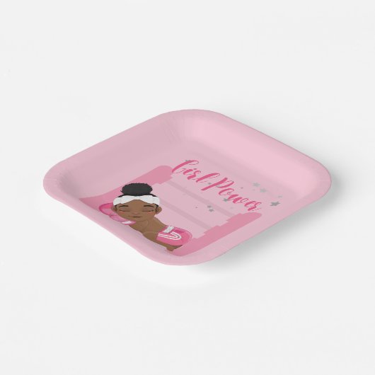 Girl-Power pink Pappteller (Gewinkelt)