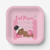 Girl-Power pink Pappteller (Vorderseite)