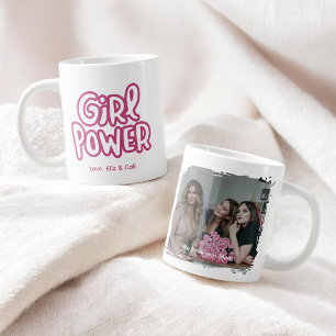 Girl Power Pink süße Beschriftung Foto Muttertag Jumbo-Tasse