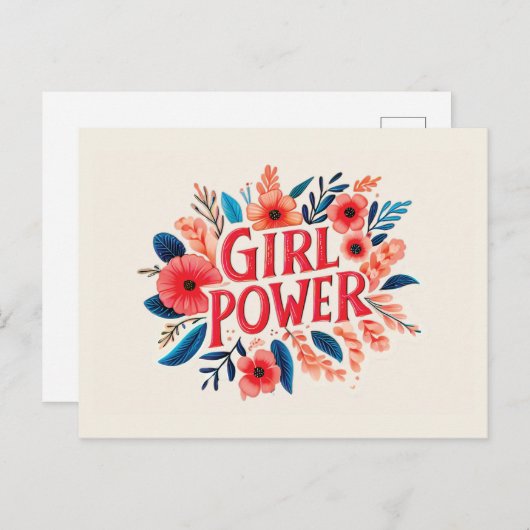 Girl Power Postcard Postkarte (Vorne/Hinten)