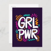 Girl-Power Postkarte (Vorne/Hinten)