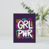 Girl-Power Postkarte (Stehend Vorderseite)