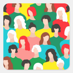 Girl-Power Quadratischer Aufkleber