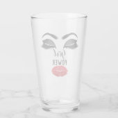Girl Power Red Kiss Lips Brautparty Glas (Rückseite)