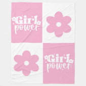 Girl Power Retro Flower Fleecedecke (Vorderseite)