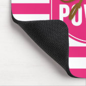 Girl Power - Rosa-Weiß und Goldstreifen Mousepad (Ecke)