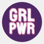 Girl Power - Runder Aufkleber (Vorderseite)