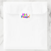 Girl-Power Runder Aufkleber (Tasche)