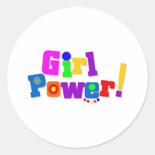 Girl-Power Runder Aufkleber (Vorderseite)