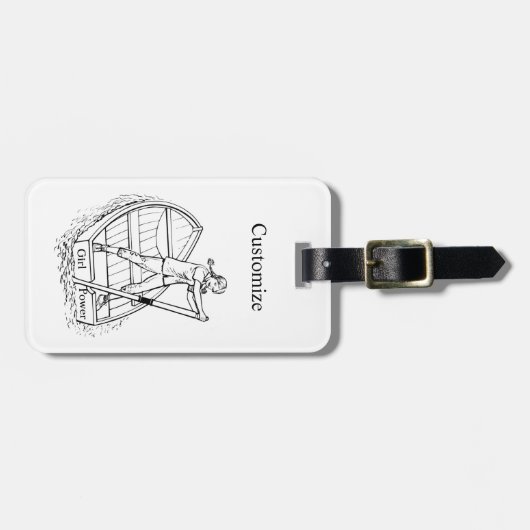 Girl Power Sculling Boat Thunder_Cove Gepäckanhänger (Vorderseite horizontal)