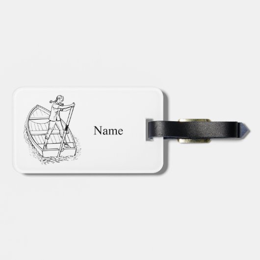 Girl Power Sculling Boat Thunder_Cove Gepäckanhänger (Rückseite horizontal)