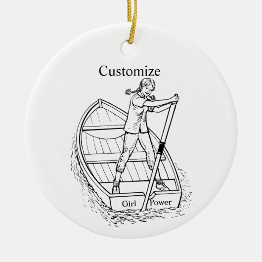 Girl Power Sculling Boat Thunder_Cove Keramik Ornament (Vorne)