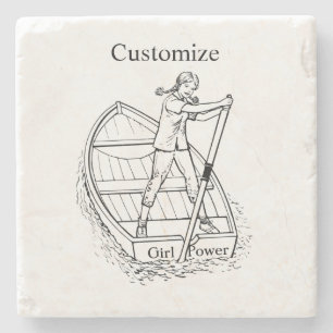 Girl Power Sculling Boat Thunder_Cove Steinuntersetzer
