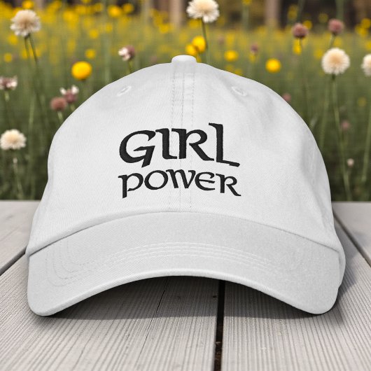 Girl Power Simple Modern Typografy Custom Bestickte Baseballkappe