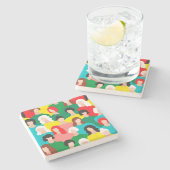 Girl-Power Steinuntersetzer (Seitenansicht)