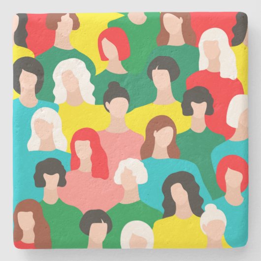 Girl-Power Steinuntersetzer (Vorderseite)