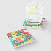 Girl-Power Steinuntersetzer (Seitenansicht)