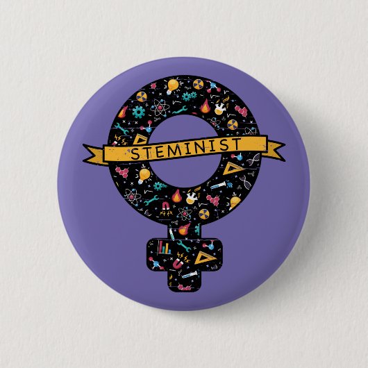 Girl-Power: STEMinist-Symbol Button (Vorderseite)