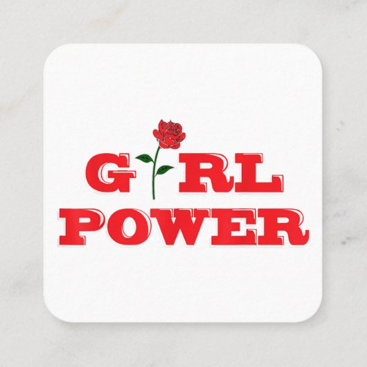 Girl Power T - Shirt - Phantastische Frauen Weibli Quadratische Visitenkarte (Rückseite)