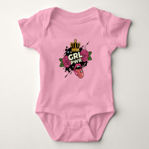 Girl Power Tattoo Style Baby Strampler