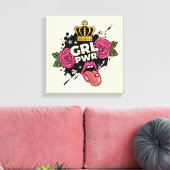 Girl Power Tattoo Style Leinwanddruck (Insitu (Wohnzimmer))