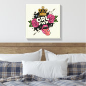 Girl Power Tattoo Style Leinwanddruck (Insitu (Schlafzimmer))