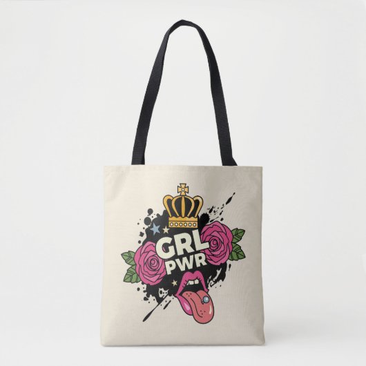 Girl Power Tattoo Style Tasche (Vorderseite)