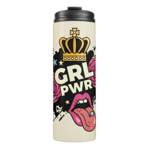 Girl Power Tattoo Style Thermosbecher