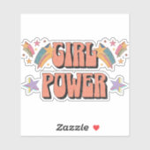 Girl-Power-Textdesign mit Sternen Aufkleber (Blatt)