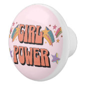 Girl-Power-Textdesign mit Sternen Keramikknauf (Rechts)