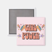 Girl-Power-Textdesign mit Sternen Magnet (Vorderseite/Rückseite)
