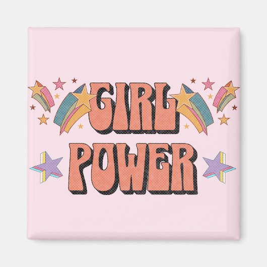 Girl-Power-Textdesign mit Sternen Magnet (Vorne)