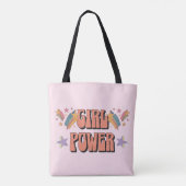 Girl-Power-Textdesign mit Sternen Tasche (Rückseite)