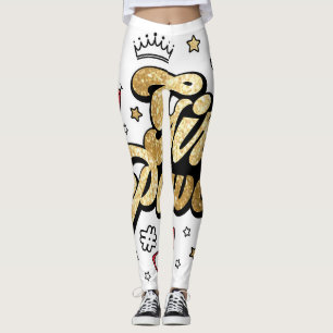 Girl Power: Vintager feministischer Glitzer. Leggings