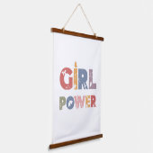 Girl-Power Wandteppich Mit Holzrahmen (Gewinkelt)