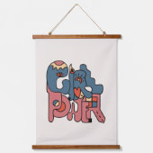 Girl-Power Wandteppich Mit Holzrahmen (Vorderseite)