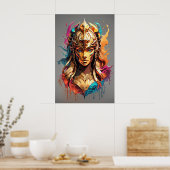 Girl-Power: Warrior-Frau v01 Poster (Küche)