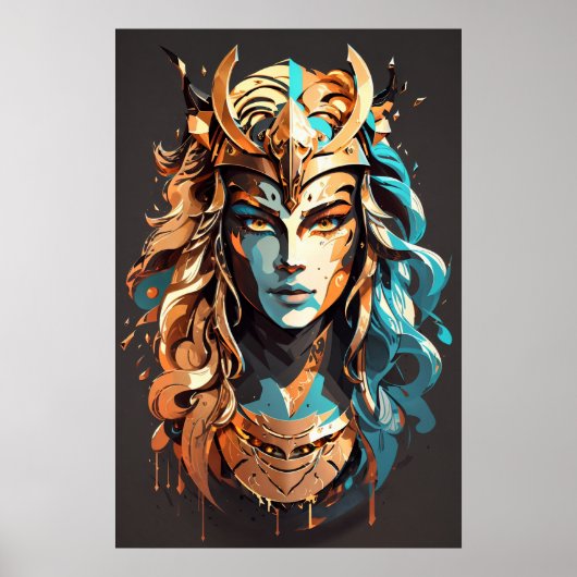 Girl-Power: Warrior-Frau v02 Poster (Vorne)