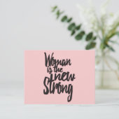 Girl Power Woman ist der neue Strong in Pink Black Postkarte (Stehend Vorderseite)